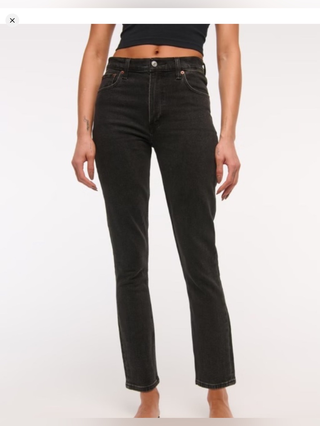 Abercrombie & Fitch High Rise Skinny Jeans Black Wash Nwot Size 26 Short